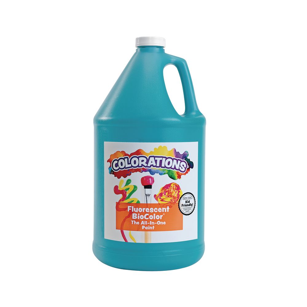 BioColor Paint by Colorations, Fluorescent Neon Turquoise 1 Gallon