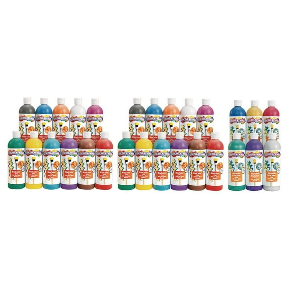 BioColor Paint by Colorations Original, Fluorescent and Metallic Colors, 16 oz. - Set of All 26
