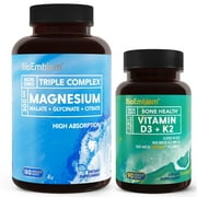 BioEmblem Triple Magnesium Complex and Vitamin D3 K2 Capsules, Heart, Immune System
