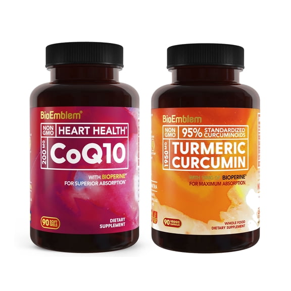 BioEmblem Turmeric Curcumin Supplement with BioPerine and CoQ10 with BioPerine