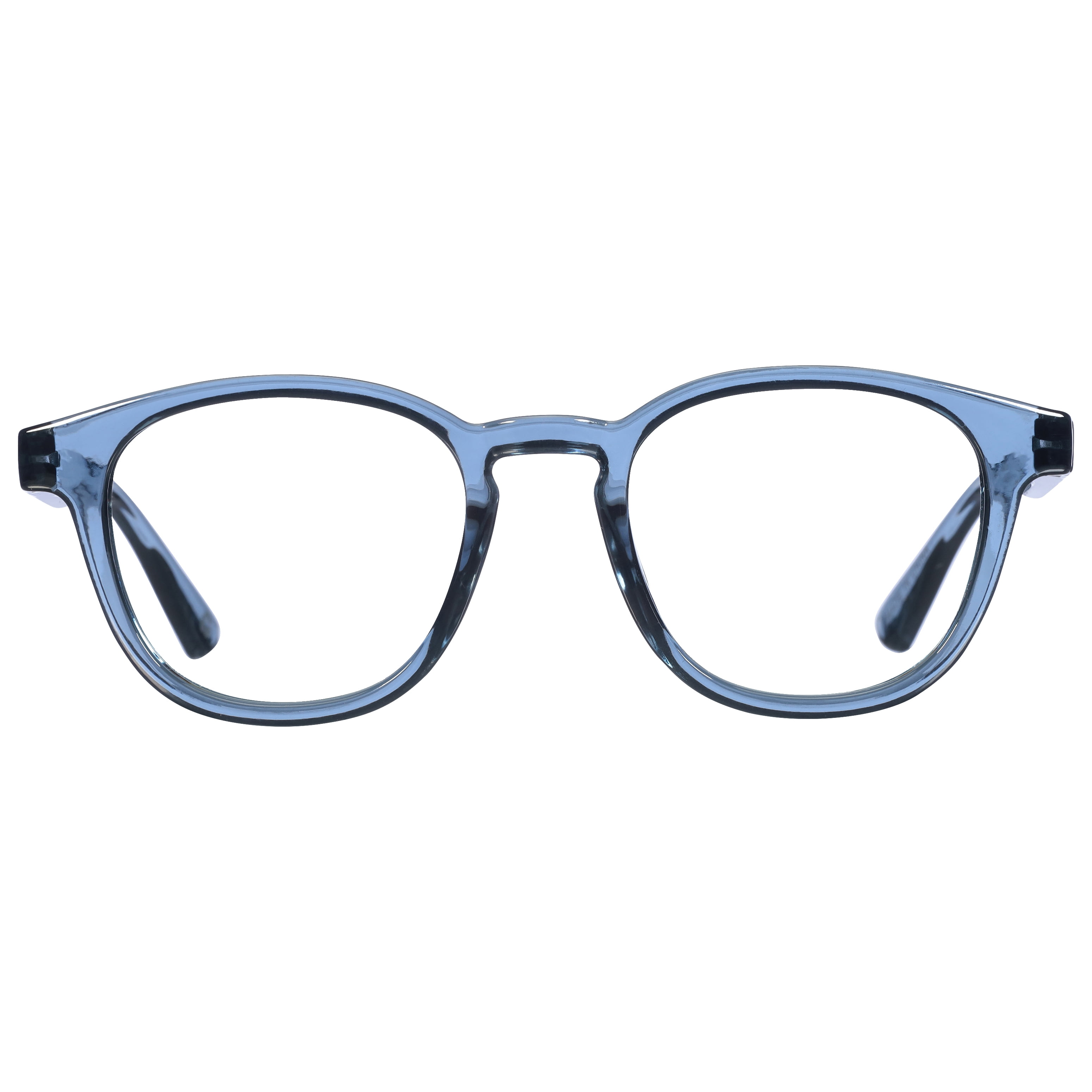B.E Bio Eyes Unisex Round Reading Glasses Made from Recycled Plastic Basil +2.50 in Blue