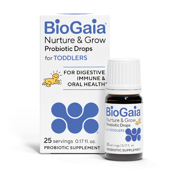 BioGaia Nurture & Grow Toddler Probiotic | Ages 1+ | Liquid Probiotic | Allergen-Free | Multi-Benefit Kids Probiotic | Digestive Health, Immune Support & Oral Health Protection | 25-Day Supply