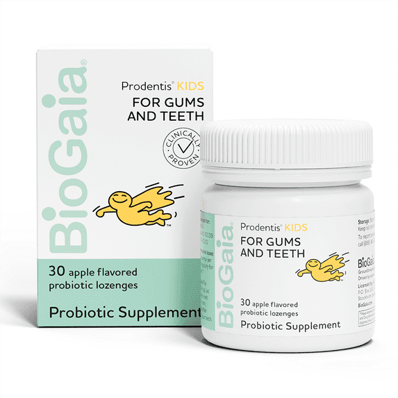 BioGaia Oral Health Probiotic for Kids | For Healthy Gums & Teeth | Common Dental Problem Defense | Apple