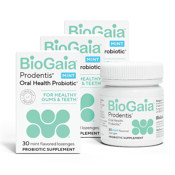 BioGaia Prodentis 3-Pack Bundle | Oral Probiotics | Promotes Healthy Gums & Teeth | Defends Against Bad Breath & Dental Problems | Improves Oral Health | Mint Flavored Dental Probiotic Lozenge