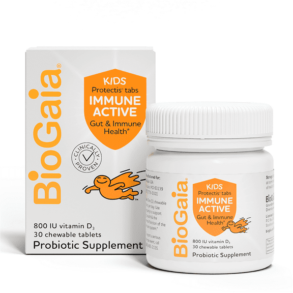 BioGaia Protectis Kids, Immune Active, Tasty Orange, 30 Probiotic Chewable Tablets