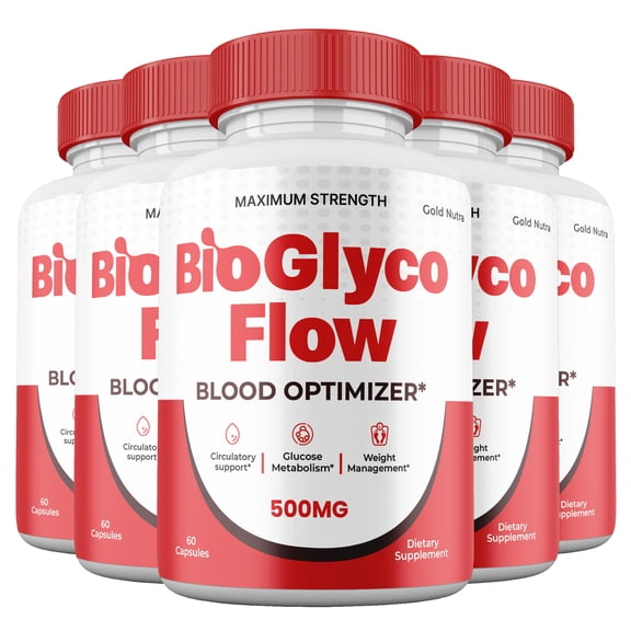 BioGlyco Flow Capsules, Bio Glyco Flow Pills Glycogen Support Supplement Maximum Strength All Natural, 30 Day Supply (5 Pack)