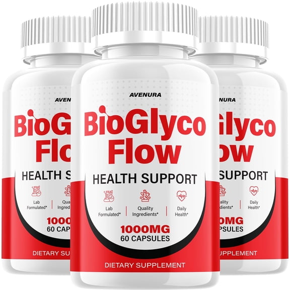 BioGlyco Flow Capsules BioGlycoFlow Natural Blend Glycogen Formula for Health Support, 3 Pack, 180 Capsules
