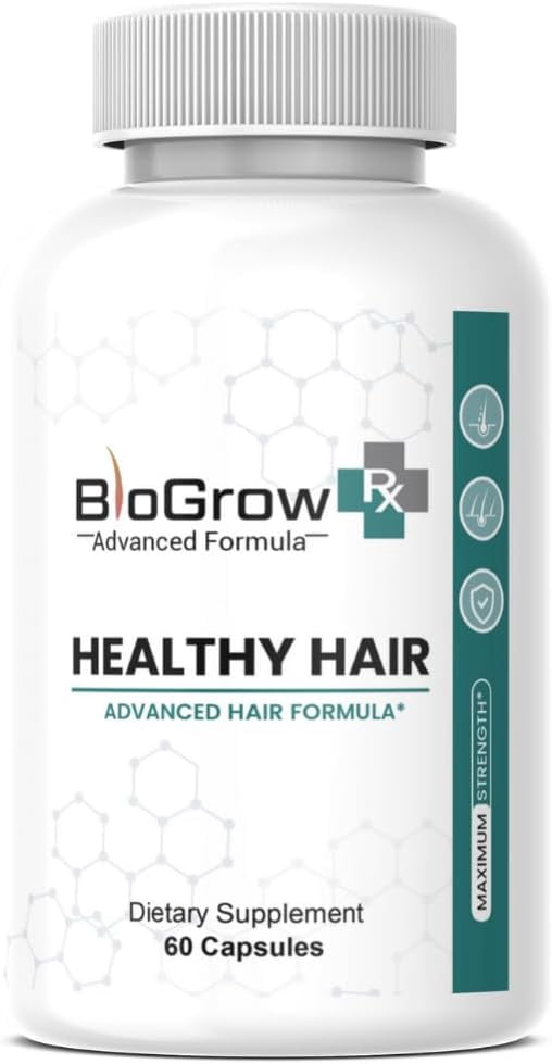 BioGrow RX Healhty Hair Advanced Formula for Hair Growth Support*, Bio Grow RX Healthy Hair Capsules, 60 Count
