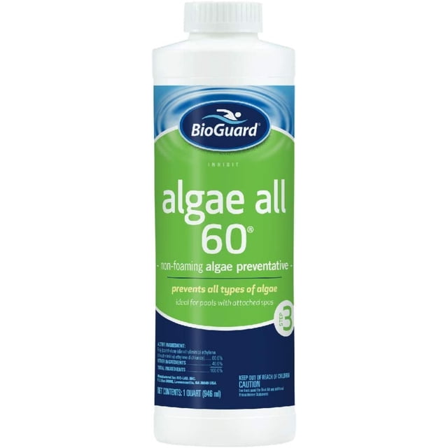 BioGuard Algae All 60 Prevention - 1 Quart for Pools, Spas, Fountains ...