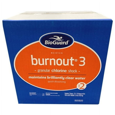 BioGuard Burnout 3, 1 lb, Pack of 24, Quick Dissolving, Maintains Brilliantly Clear Water, Effective for Proper Pool Maintenance