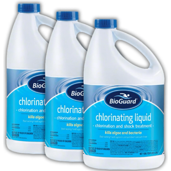 BioGuard Chlorinating Liquid (3-Pack) - Swimming Pool & Spa Liquid Shock Treatment - Raises Chlorine - 3 Gallons