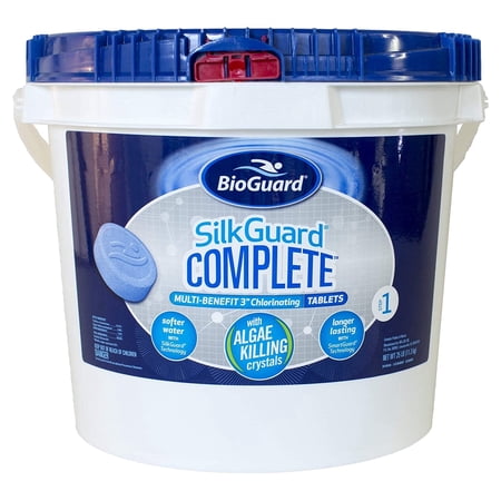 BioGuard SilkGuard Complete 3 Softer Water Chlorine Pool Chemicals, 25 lbs