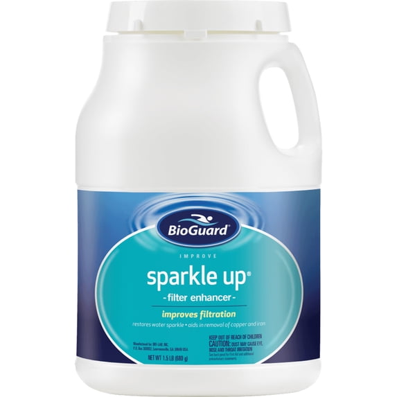 Pool Filter Enhancer BioGuard Sparkle Up 1.5lb - Pool Clarifying Treatment Restores Water ...