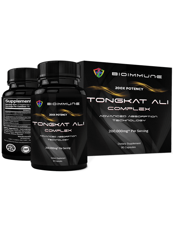Longjack Tongkat Ali Extract Capsules 200x Strength | Equal to 200,000mg