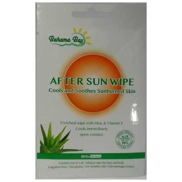 BioMiracle Bahama Bay After Sun Wipes, 1 count, (Pack of 10)