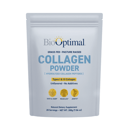 BioOptimal Collagen Peptides Powder Skin, Hair, Muscles & Joints, Women & Men of All Ages, 200g