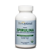 Biooptimal Organic Spirulina Tablets Dietary Supplement with NON-GMO Ingredients, Vitamins, Minerals and Antioxidants, 500mg