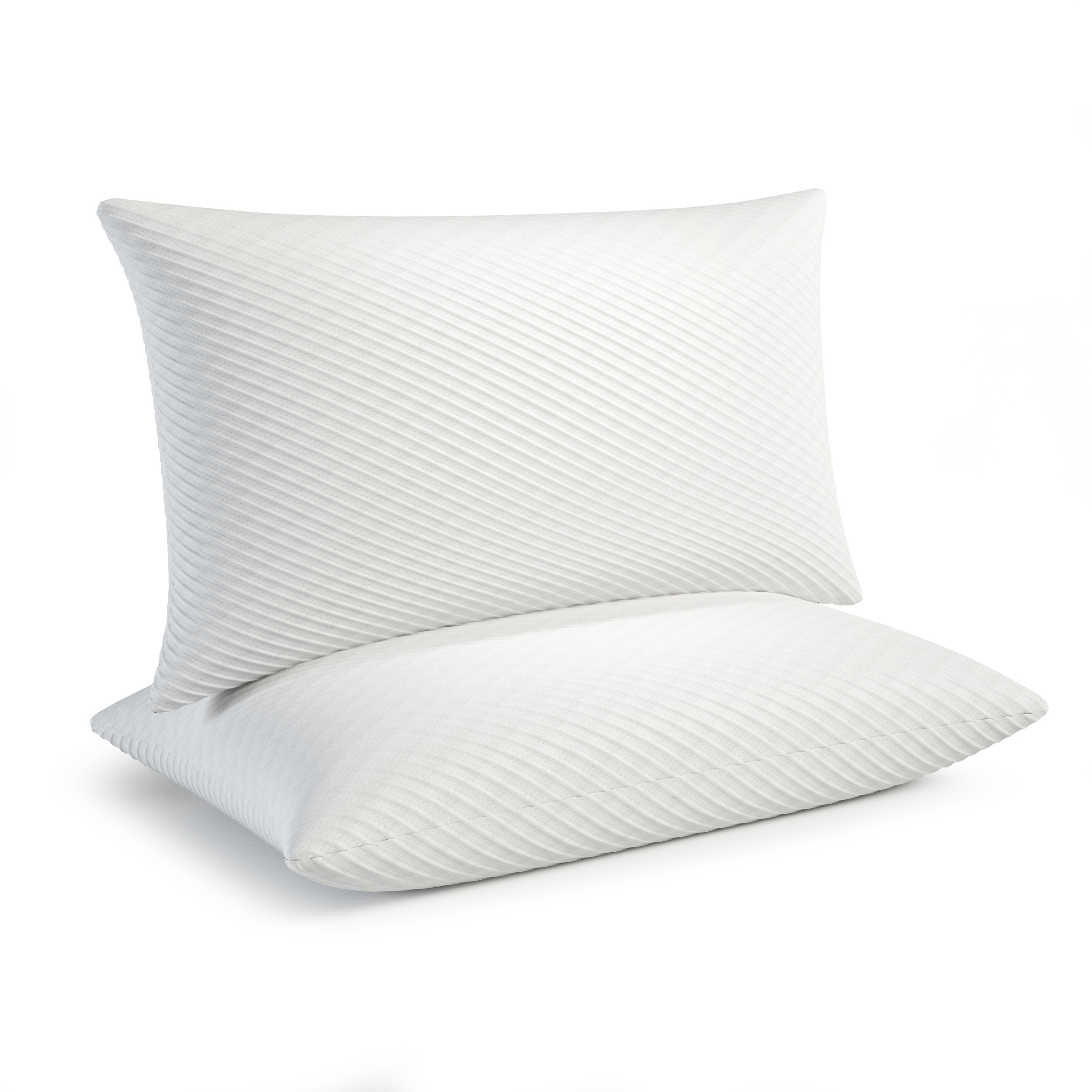 BioPEDIC Memory Foam Pillows Std Size, White (Pack Of 2), Shredded