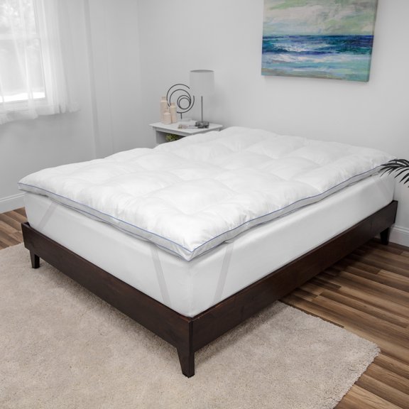 BioPEDIC Memory Plus Deluxe 3" Memory Foam Fiber Bed Topper QUEEN WHITe