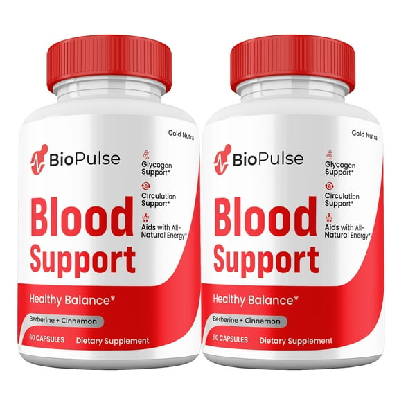 BioPulse Blood Support Capsules, Natural Supplement, Bio Pulse Blood Sugar Pills Maximum Strength All Natural, 30 Day Supply per bottle (2 Pack)