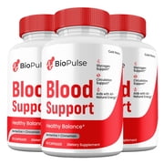 BioPulse Blood Support Capsules, Natural Supplement, Bio Pulse Blood Sugar Pills Maximum Strength All Natural, 30 Day Supply per bottle 3 Pack
