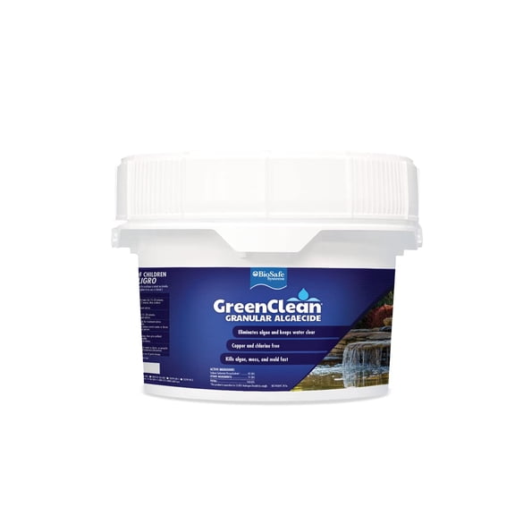 BioSafe Systems GreenClean Granular Algaecide, 20 lbs, String Algae Control for Koi Ponds, Fountains, Waterfalls, Water Features on Contact, EPA Registered