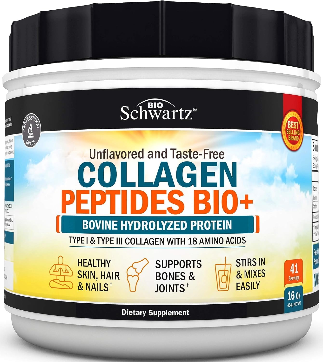 BioSchwartz Collagen Peptides Bio+ - Unflavored 16 oz Pwdr