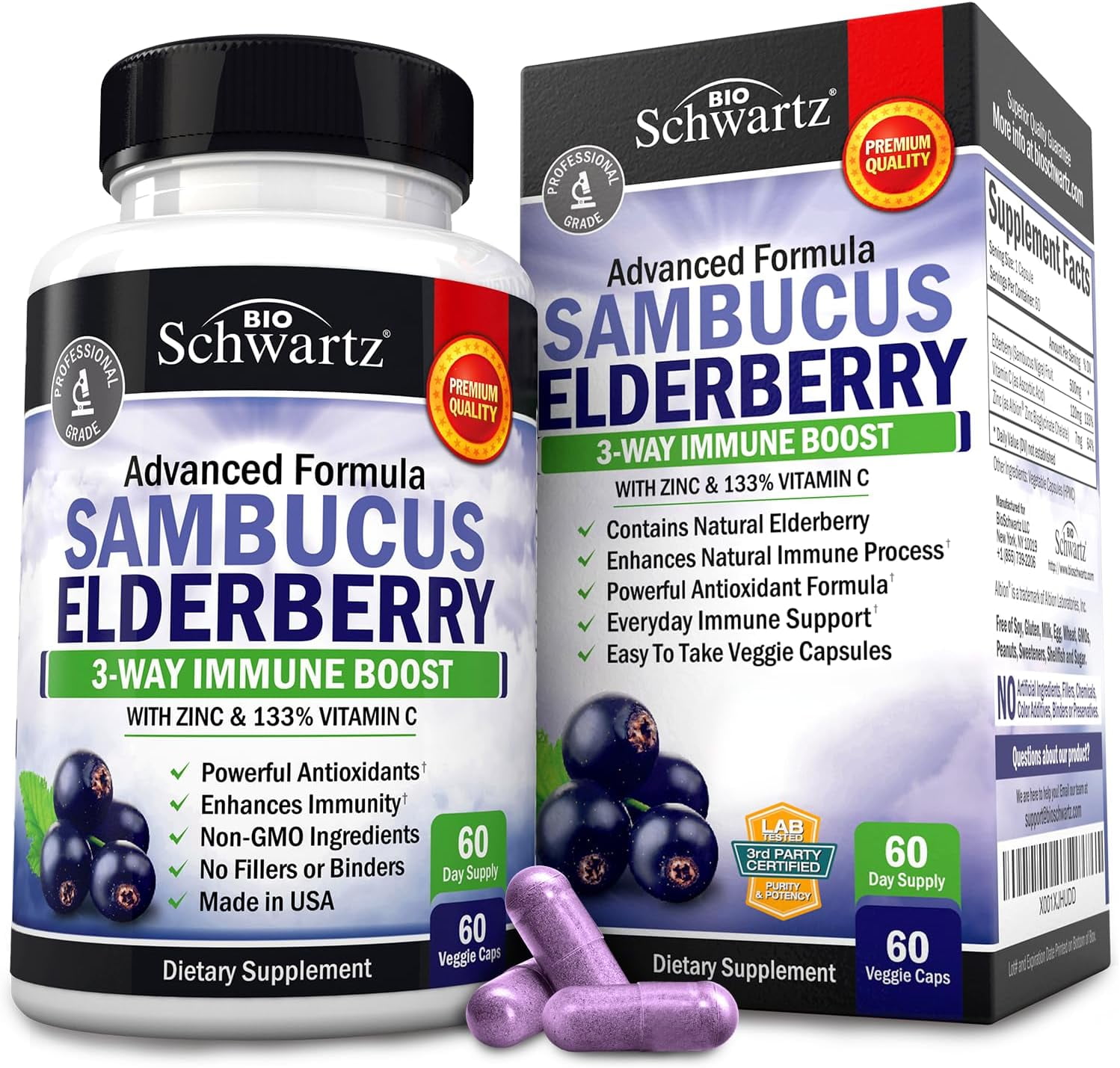 BioSchwartz Elderberry with Zinc and Vitamin Immunity Support