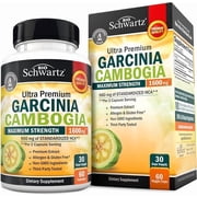 BioSchwartz Garcinia Cambogia Capsules 1600mg with 960mg HCA, Potassium & Calcium, 60 Count