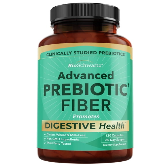 BioSchwartz Advanced Prebiotics Gut Health Supplement for Women and Men, 120 Capsules