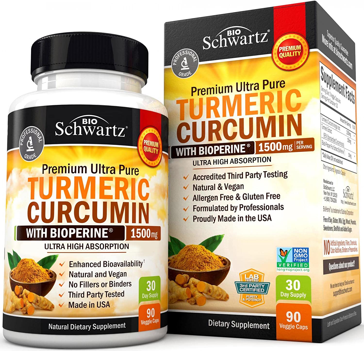 Spring Valley Whole Herb Turmeric Curcumin Capsules, 500 mg, 90 Ct