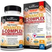 BioSchwartz Vitamin B-Complex Capsules with Vitamin C - Immunity and Nervous System Support | 60ct