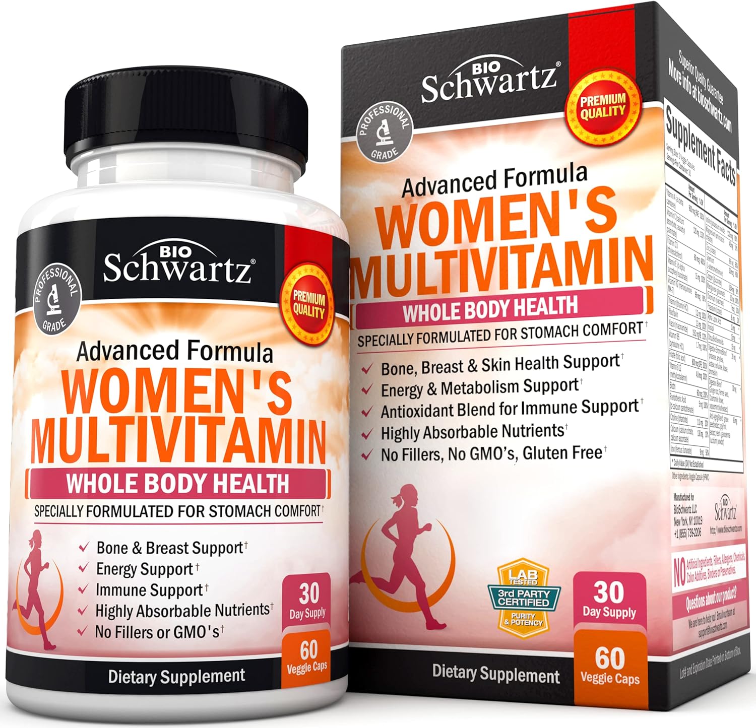 BioSchwartz Women's 50+ Multivitamin Immunity Vitamin and Stomach