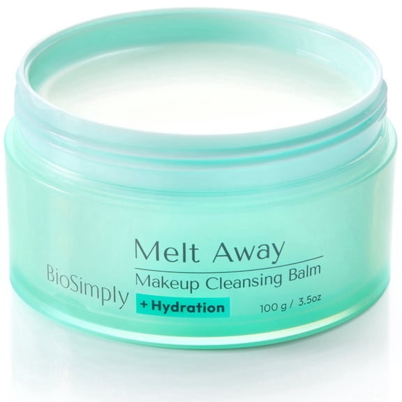 BioSimply Melt Away Cleansing Balm - Remove Waterproof Makeup. Gentle Makeup Remover for Sensitive Skin. Hydrating & Soothing with Hyaluronic Acid & Ceramide NP Vegan & Skin Barrier Support