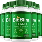 BioSlim Cleanse Capsules   Bio Slim Digestive Support, Gut Wellness, 5 Pack, 300 Capsules