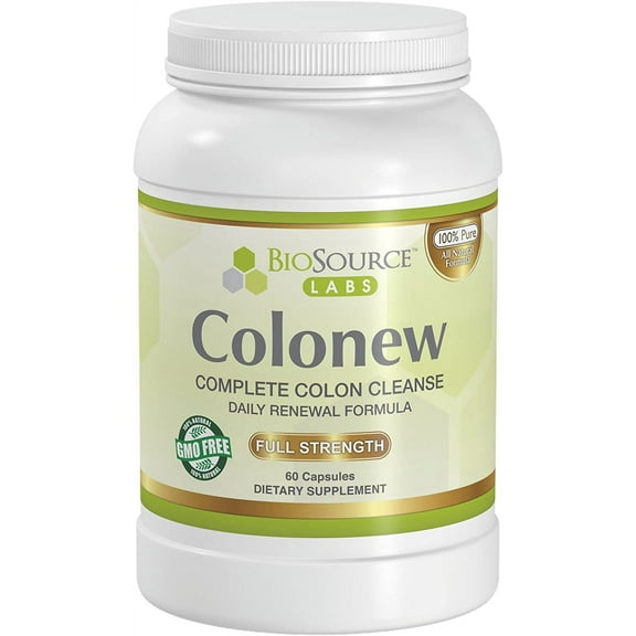 BioSource Labs Colonew Complete Colon Cleanse Natural Detox Supplement for Daily Digestive Health, Renewal Formula (60 Capsules)