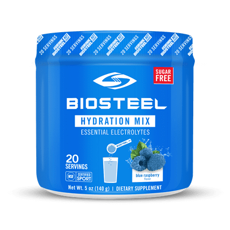 BioSteel Hydration Mix - zero sugar, Essential Electrolyte Sports Drink Powder - Blue Raspberry - 20 Servings