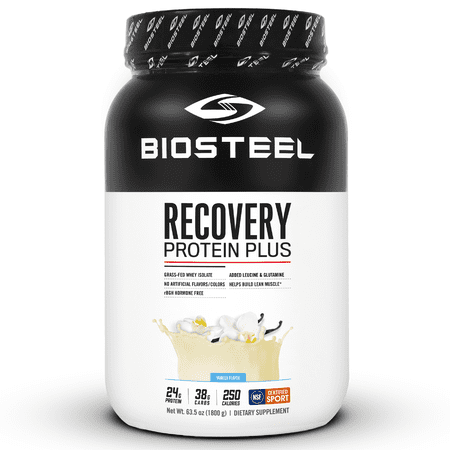BioSteel Recovery Protein Plus Powder, Grass-Fed and Non-GMO Formula, Vanilla, 27 Servings