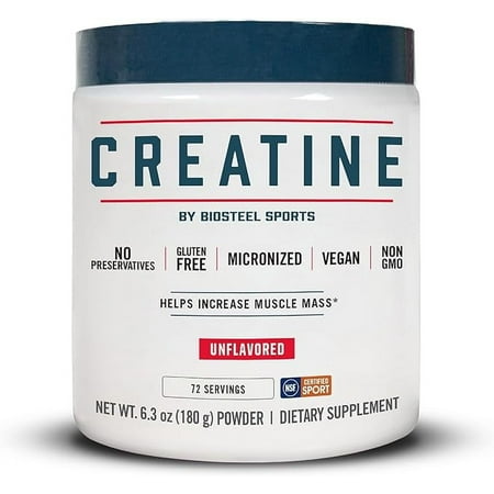 BioSteel Stackables Creatine Monohydrate Powder, Gluten Free and Non-GMO Formula, Unflavored, 72 Servings