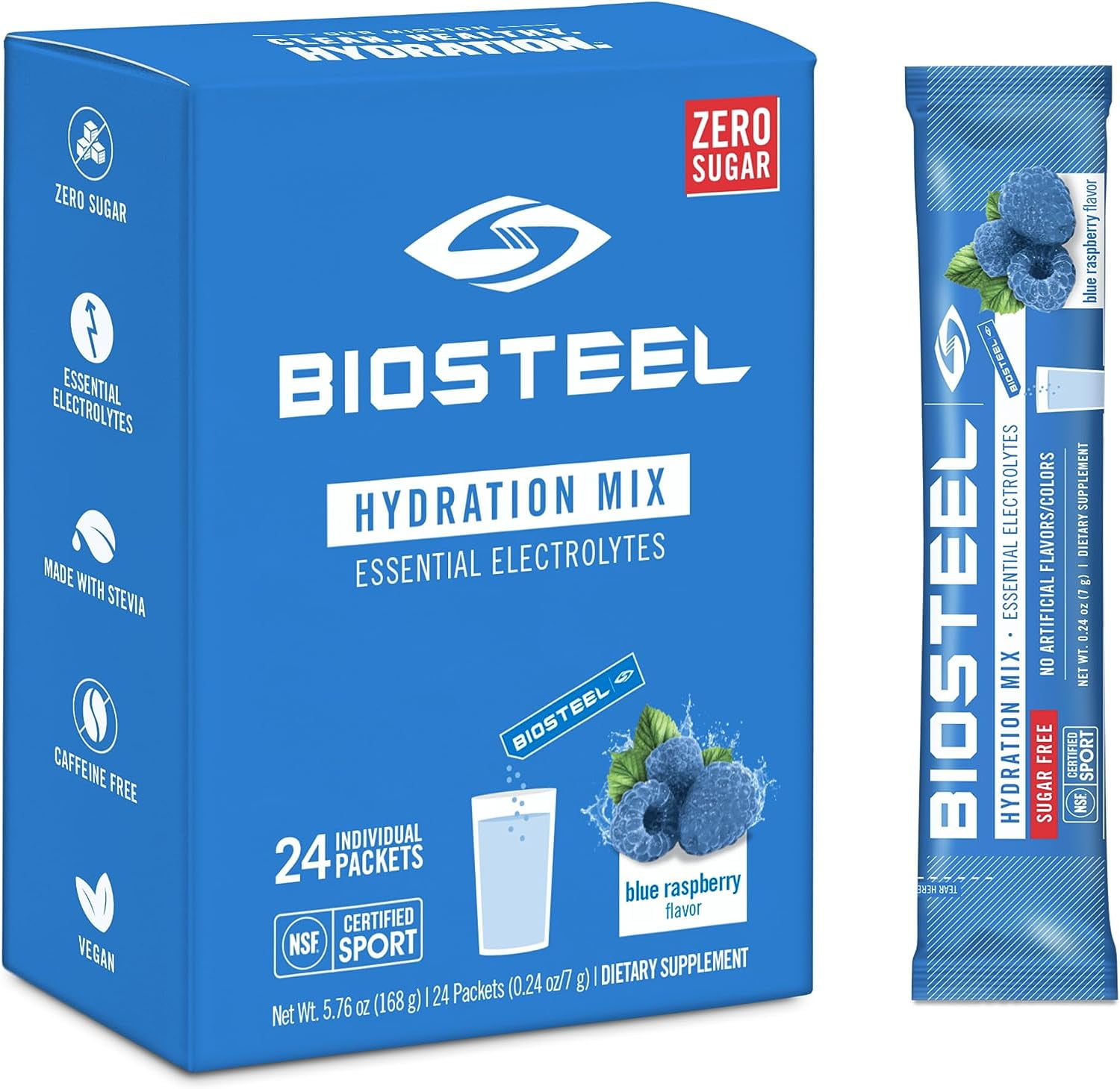 BioSteel Zero Sugar Hydration Mix, Great Tasting Hydration with 5