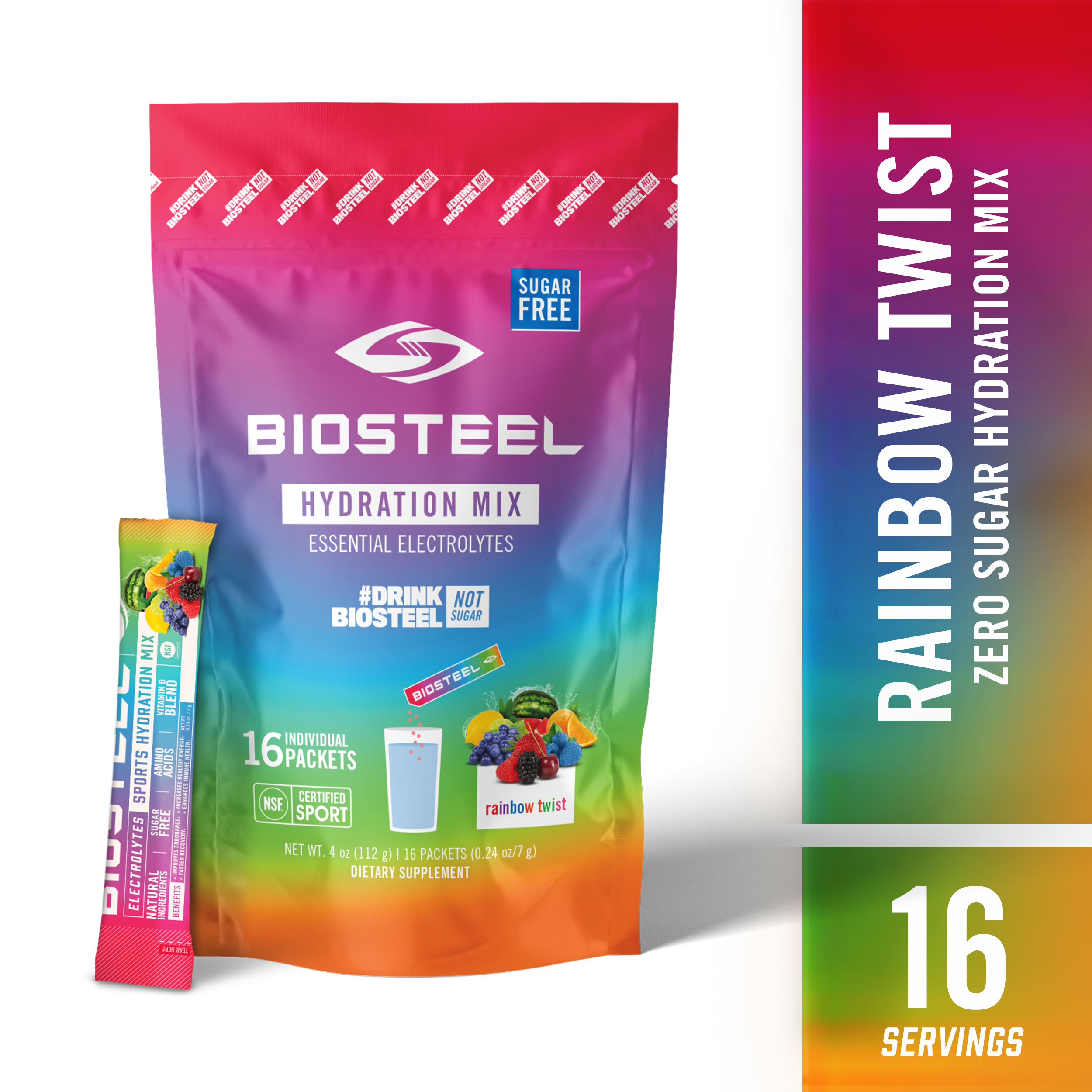 BioSteel Zero Sugar Hydration Mix, Great Tasting Hydration with 5 Essential  Electrolytes, Rainbow Twist Flavor, 45 Servings per Tub 