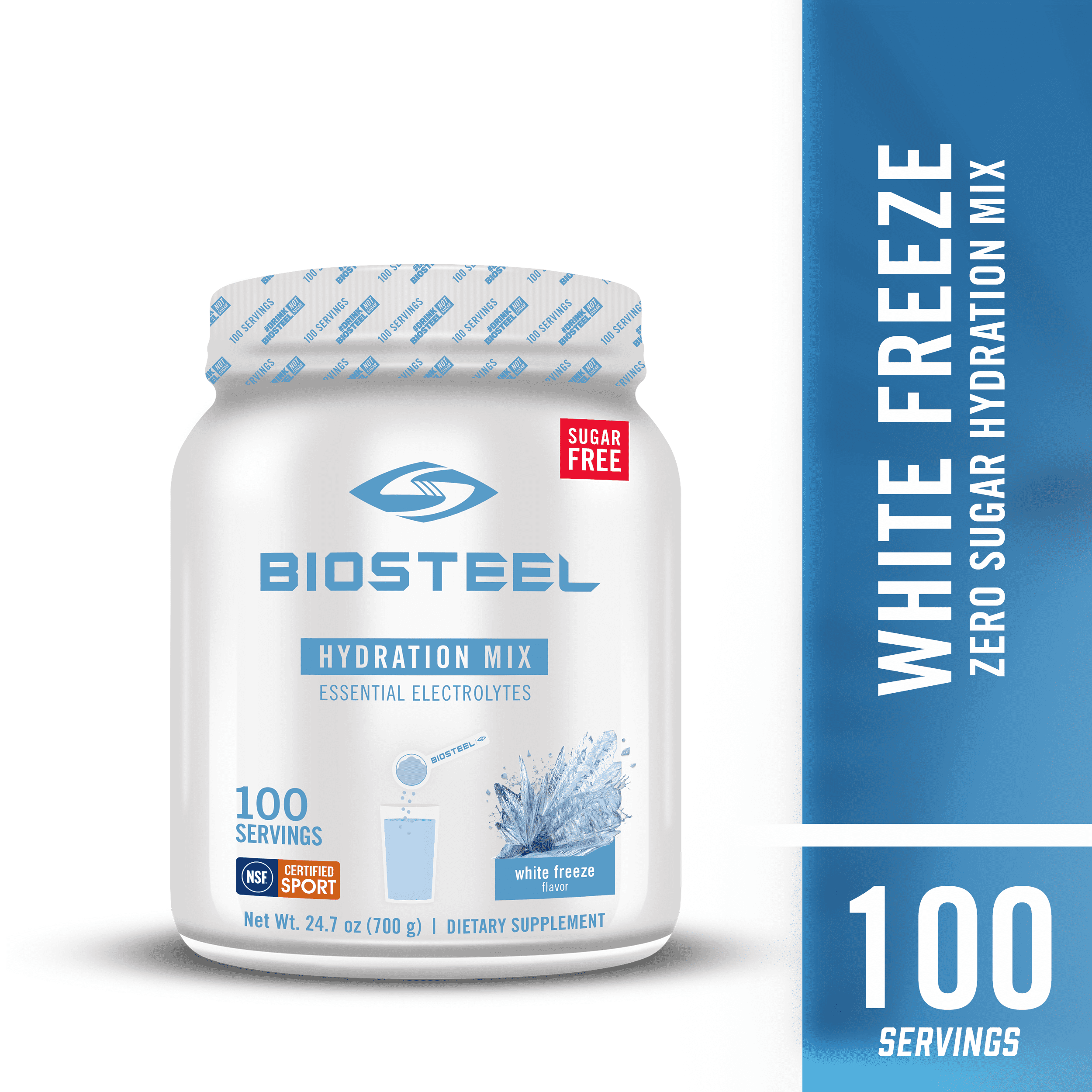 Biosteel Zero Sugar Hydration Mix, 5 Electrolytes, White Freeze Flavor ...