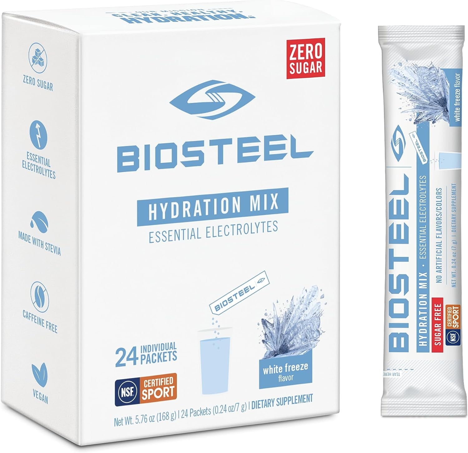 BioSteel Zero Sugar Hydration Mix, Great Tasting Hydration with 5