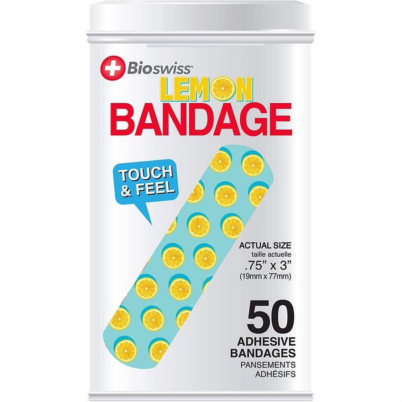 BioSwiss Bandages, Lemon Print Self Adhesive Bandage, Latex Free