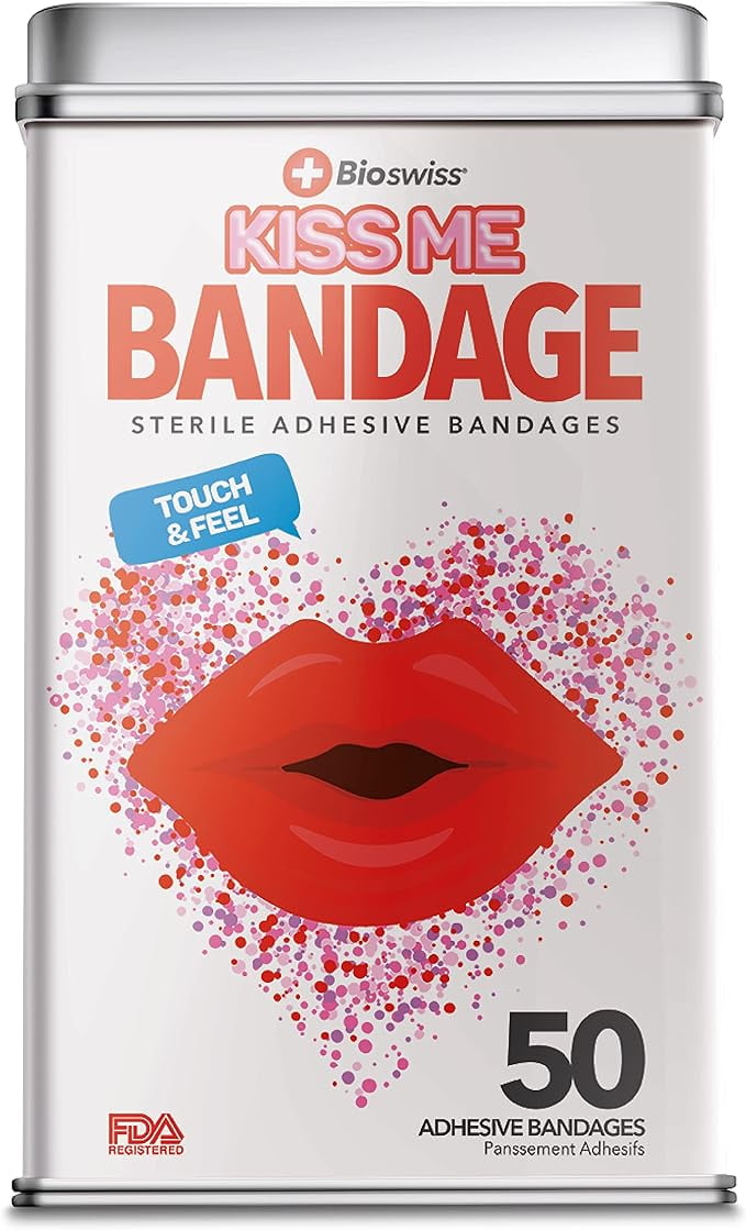 BioSwiss Bandages, Lips Shaped Self Adhesive Bandage, Latex Free
