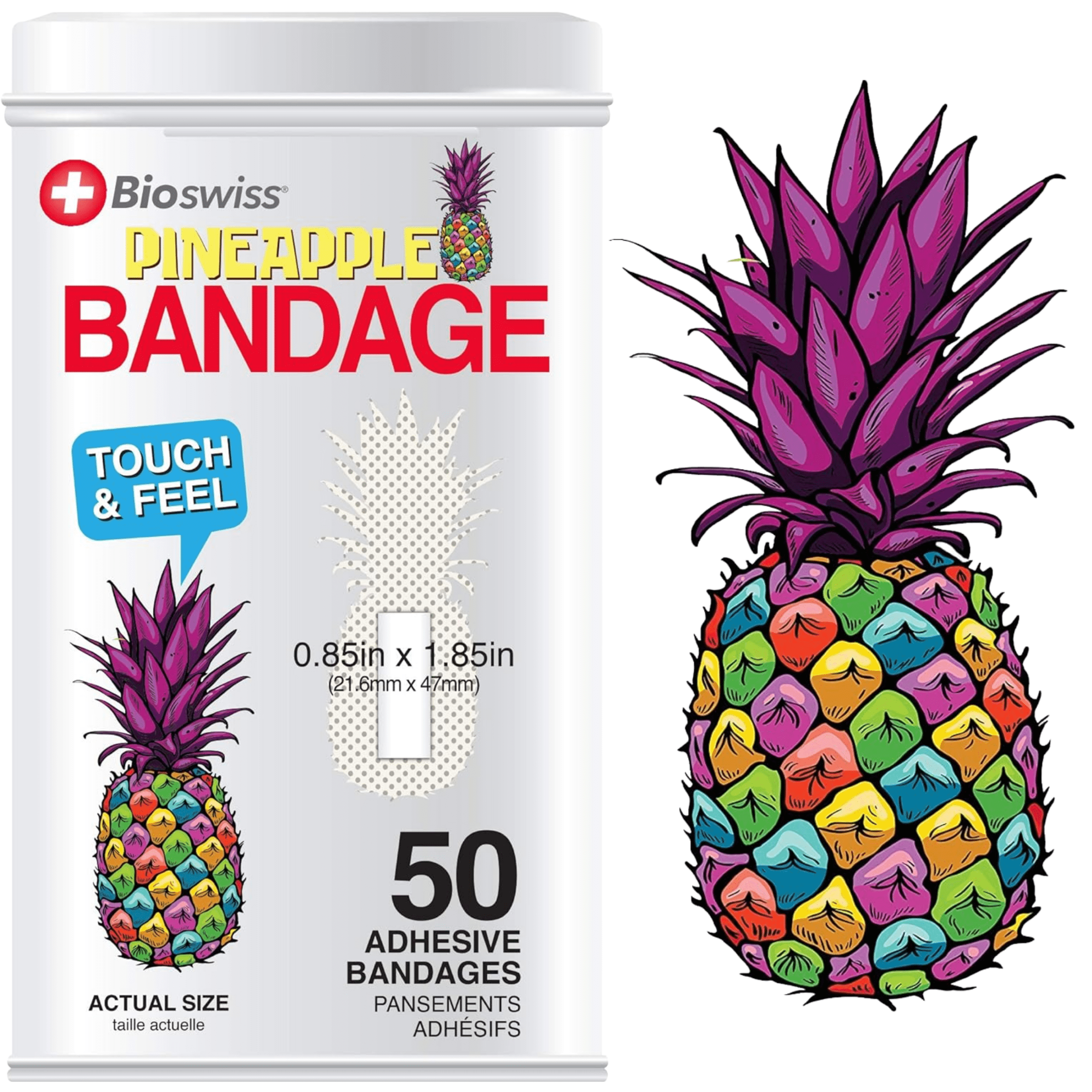 BioSwiss Bandages, Pineapple Shaped Self Adhesive Bandages, Latex