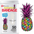 thumbnail image 1 of BioSwiss Bandages, Pineapple Shaped Self Adhesive Bandages, Latex Free Sterile Wound Care, Fun First Aid Kit Supplies for Kids and Adults, 50 Count, 1 of 7