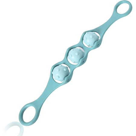 BioSwiss Flexible Back Massager Roller Rope Tool, Lymphatic Drainage Massager, Bound Free Neck, Foot and Calf Massager, Handheld for Deep Stimulation