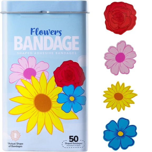 BioSwiss Flower Bandages, 50 Count