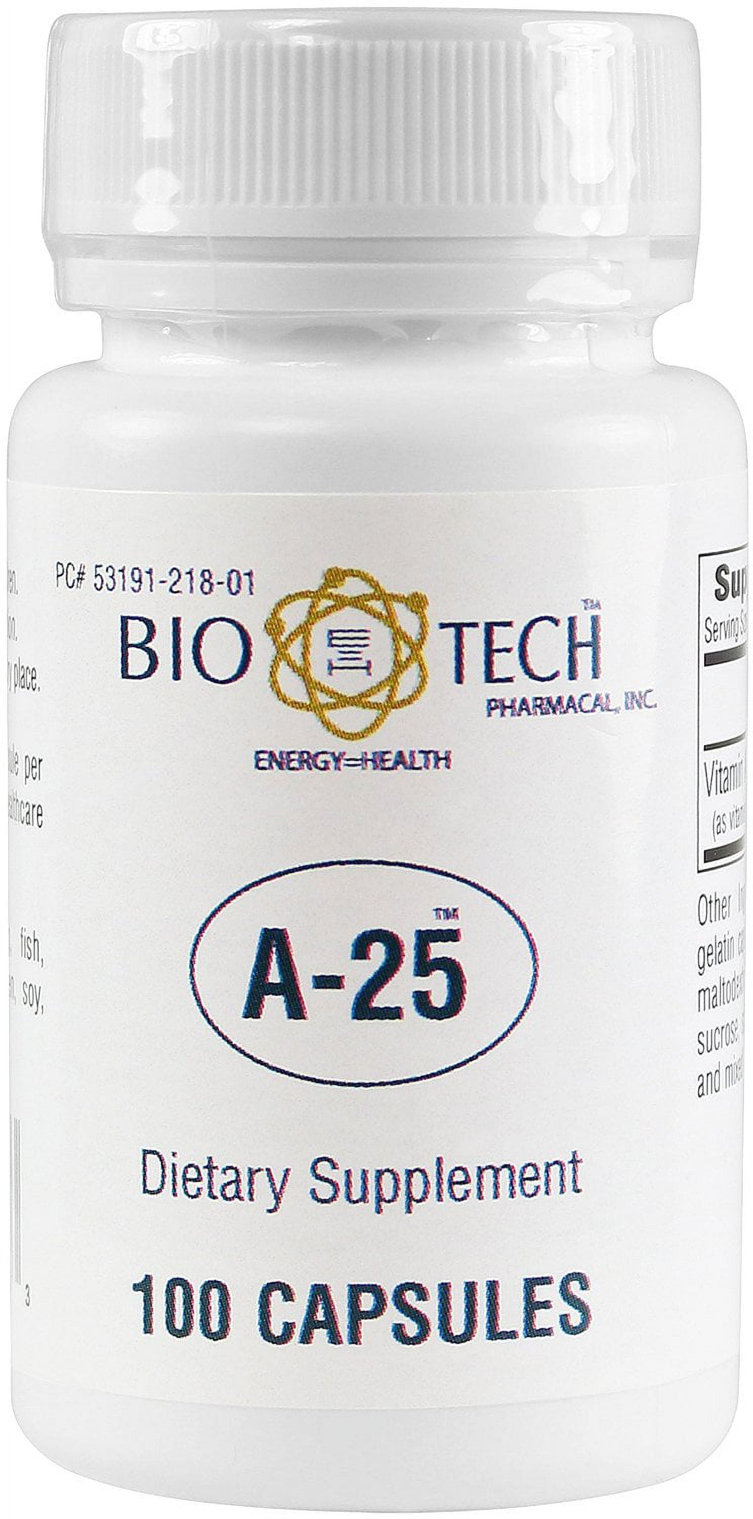 BioTech Pharmacal Vitamin A-25 Capsules, 100 Ct